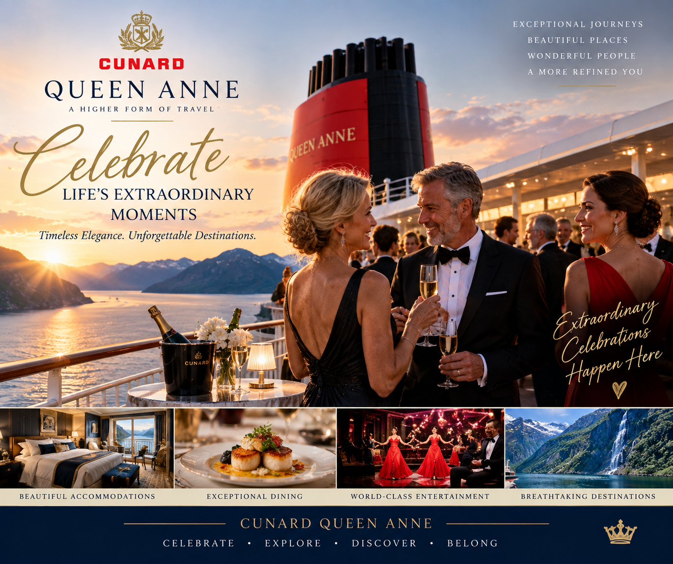 Sail, explore and celebrate aboard Queen Anne